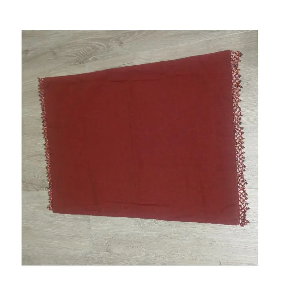 Pier 1 Imports 4 Burgandy Beaded Fringe Placemats